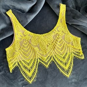 Yellow Crop Top Size Large but fits medium/small too.